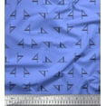 thumbnail image 1 of Soimoi Blue Silk Fabric set square & scale Hardware Printed Fabric 1 Yard 42 Inch Wide, 1 of 5