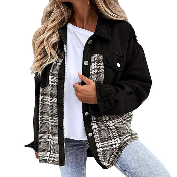 nsendm Womens Coat Adult Female Clothes Winter Jean Jacket for