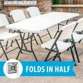 thumbnail image 6 of Lifetime 6 Foot Fold-in-Half Rectangle Table, Indoor/Outdoor Light Commercial Grade, White Granite (280857), 6 of 17