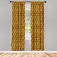 thumbnail image 2 of Ambesonne Geometric 4-Panel Curtains, Exotic Abstract Boho Art, 56"x95", Earth Yellow Orange Teal, 2 of 4