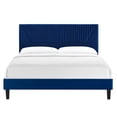 thumbnail image 4 of Modway Yasmine Channel Tufted Velvet Queen Platform Bed in Navy Finish, 4 of 8
