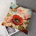 thumbnail image 7 of nygtbtfer Ink Painting Red Brown Poppy Flowers Summer Decorative Throw Pillow Cover Case Cushion Home Living Room Bed Sofa Car Linen Square White, 7 of 7