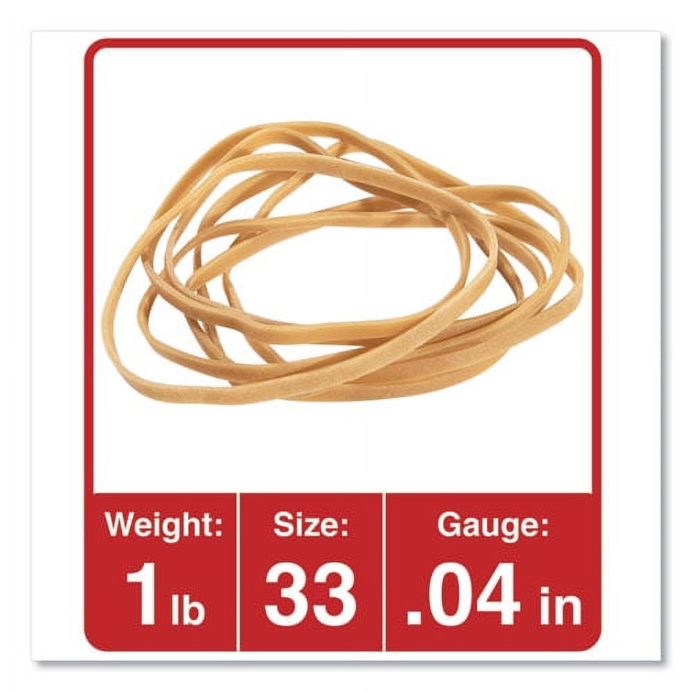 Rubber Bands, Size 33, 0.04" Gauge, Beige, 1 Lb Box, 640/pack | Bundle of 5