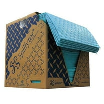 Spilfyter Sorbent Pad, 34 gal, 16 in x 18 in, Oil, Blue, Polypropylene M-75