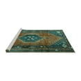 thumbnail image 2 of Ahgly Company Machine Washable Indoor Rectangle Persian Turquoise Blue Traditional Area Rugs, 2' x 4', 2 of 4