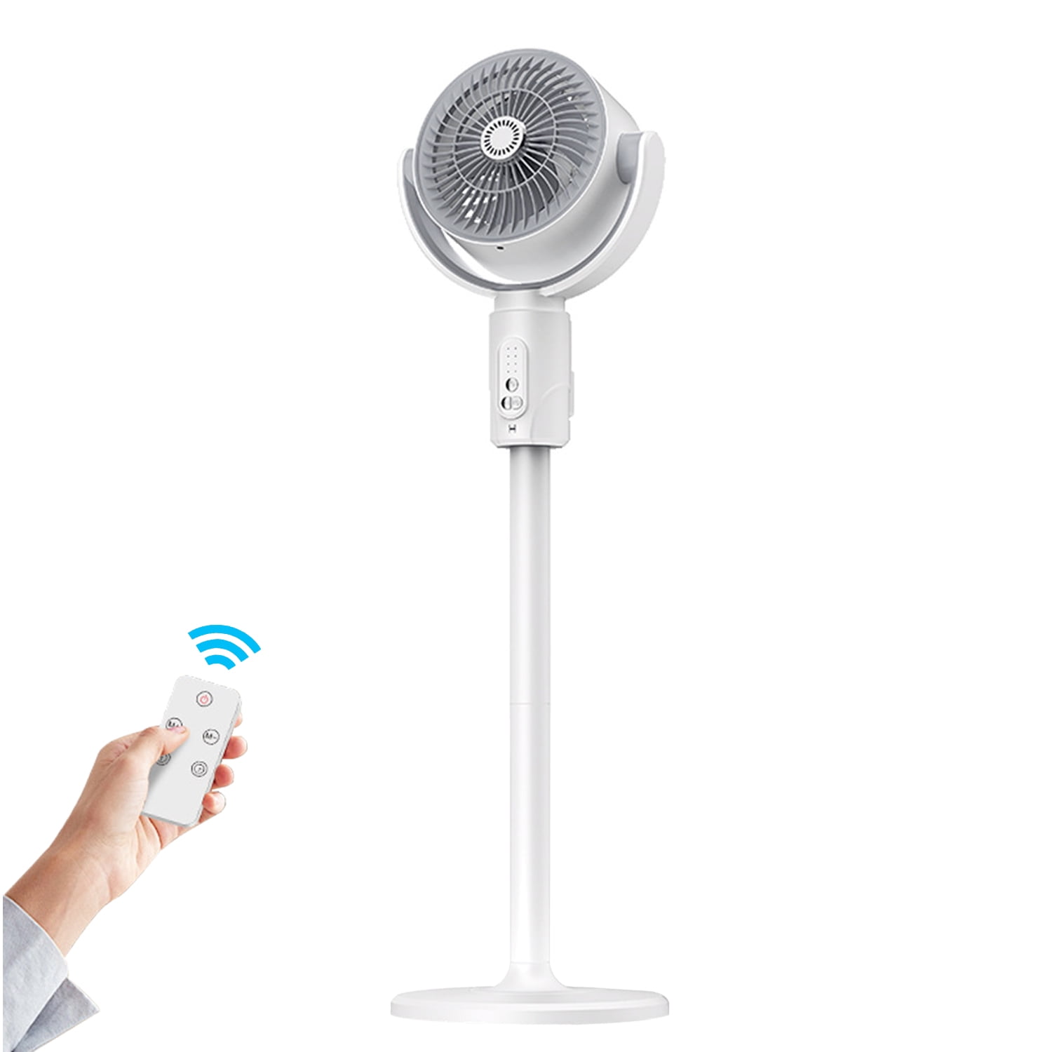 FOUKUS Rechargeable Adjustable Height 90 Oscillating Pedestal/Tabletop Fan