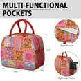 thumbnail image 6 of Lunch Bag Lunch Box for Women Reusable Insulated Lunch Cooler Bags,Large Capacity for Work Travel Picnic,Water-Resistant Pioneer Colorful Floral Lunch Tote Bag Gifts for Woman Mom Red, 6 of 6