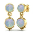 thumbnail image 2 of 6mm Round Shape Opal 925 Sterling Silver Gold Vermeil Dangle Mother's Day Gift Women Earring Bohemian Jewelry, 2 of 4