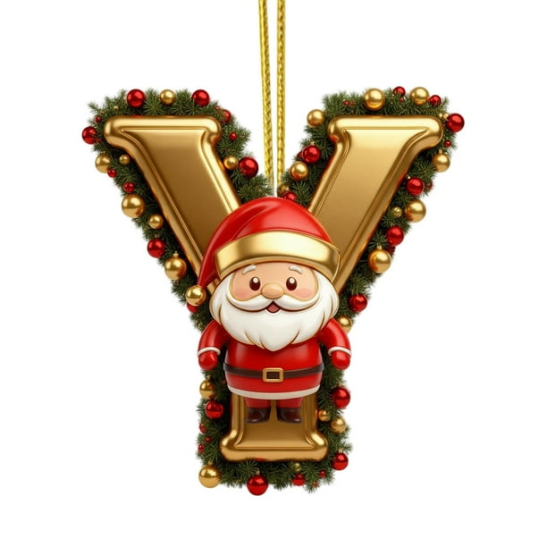 Adornos navideños, 26 letras, decoración para árbol de Navidad, colgante, adornos para árbol de Navidad, adornos navideños personalizados, decoración navideña, decoración colgante para árbol de Navida