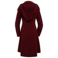 thumbnail image 6 of Long Trench Pea Coat for Women Wool Winter Trench Coat Goth Lapel Peacoat Color: Size: XL, 6 of 6