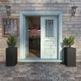 thumbnail image 5 of 14"x14"x30" Rectangular Planter Pots with Drainage Hole Removable Shelf Large Garden Pot for Outdoor Plants Tall Flower Vase Container for Front Porch Patio Yard Metal Steel Heavy Duty Decor, Black, 5 of 11