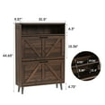 thumbnail image 3 of Veanerwood Farmhouse Freestanding Shoe Cabinet with 2 Flip Drawers for Entryway, Dark Rustic Oak, 3 of 9