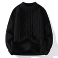 thumbnail image 2 of ZXLBBD Mens Fashion Solid Color Simple Crew Neck Sweater Sweater Casual Outdoor Cozy Daily Wear, 2 of 4