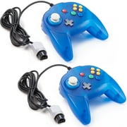 Miadore 2Pack N64 Mini Controller, Retro Wired Mini N64 Controller Gamepad Remote for N64 Console Video Games System(Clear Blue)