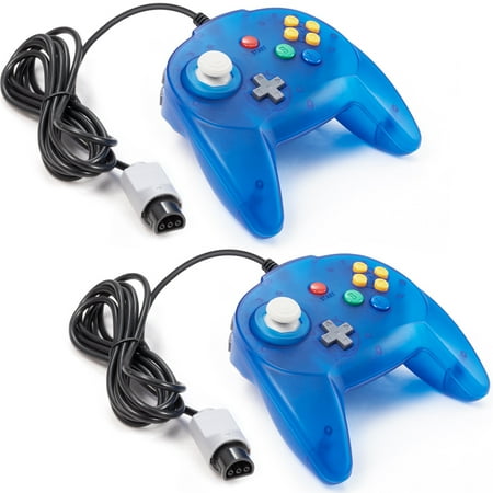 Miadore 2Pack N64 Mini Controller, Retro Wired Mini N64 Controller Gamepad Remote for N64 Console Video Games System(Clear Blue)