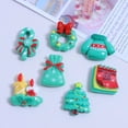 thumbnail image 4 of Figuras de dibujos animados de resina para manualidades, 10 piezas, Kawaii, hombre de jengibre, muñeco de nieve, campanas, árboles, espalda plana, álbum de recortes de Navidad, decoración DIY, 4 of 4