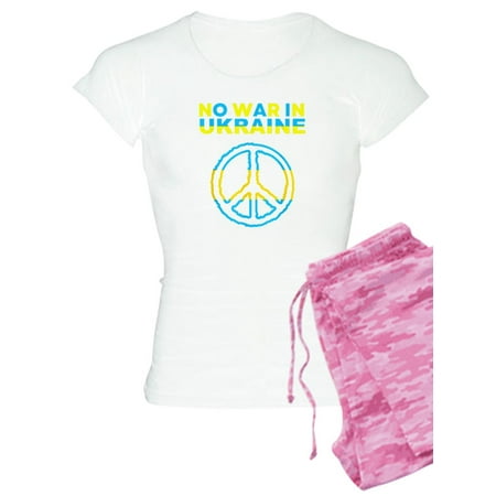 

CafePress - No War In Ukraine Support American Ukraini Pajamas - Women s Light Pajamas