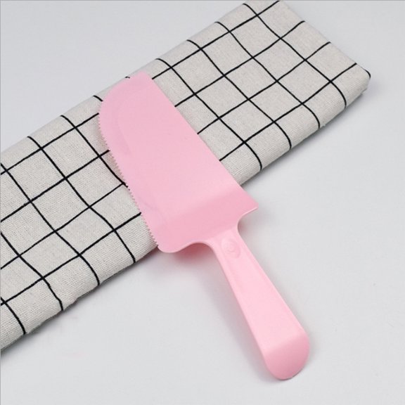Set of 10 Light Pink Serrated Edge Dessert Cake Disposable Partyware Plastic Knife