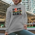 thumbnail image 2 of Dope Black Girl, Black History Month Art Merch Gift, Heather Grey Hooded Sweatshirt or Hoodie, XL, 2 of 5
