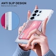 thumbnail image 6 of Compatible with Galaxy S23 Ultra Case Wallet with Credit Card Holder Soft TPU Bumper Hard PC Anti-Scratch Shockproof Case Clear with Kickstand for Samsung Galaxy S23 Ultra 2023 (Clear), 6 of 13
