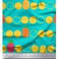 thumbnail image 3 of Soimoi Green Poly Georgette Fabric Pine & Lemon Slices Fruits Print Fabric by the Yard 52 Inch Wide, 3 of 5