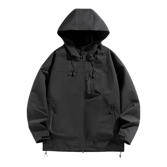 Ski Jacket Snowboard Jacket Waterproof And Windproof Winter Hooded Climbing Jacket for Hiking, Camping, Trekking and General Outdoor Activities, Black, L
