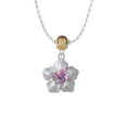 thumbnail image 2 of Delight Jewelry Silvertone Pink & Purple Butterfly on Large Flower Mia Monkey Charm Necklace, 2 of 4