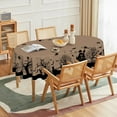 thumbnail image 2 of Halloween Tablecloth 60×84 Inch Oval, Castle Tree Scary Themed Beige Washable Table Cover for Party Picnic Dinner Decor, 2 of 6