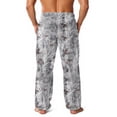 thumbnail image 3 of Havenx Flannel Funny Print Pajama Pants for Men Camouflage Print Straight-Fit Pants with Pockets Flannel Elastic Pj Bottoms Lightweight Breathable Comfort Lounge Sleepwear,Light Green S, 3 of 6