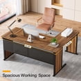 thumbnail image 6 of Tribesigns 63" L-Shaped Computer Desk, Modern Wooden Executive Desk for Home Office, Walnut, 6 of 7