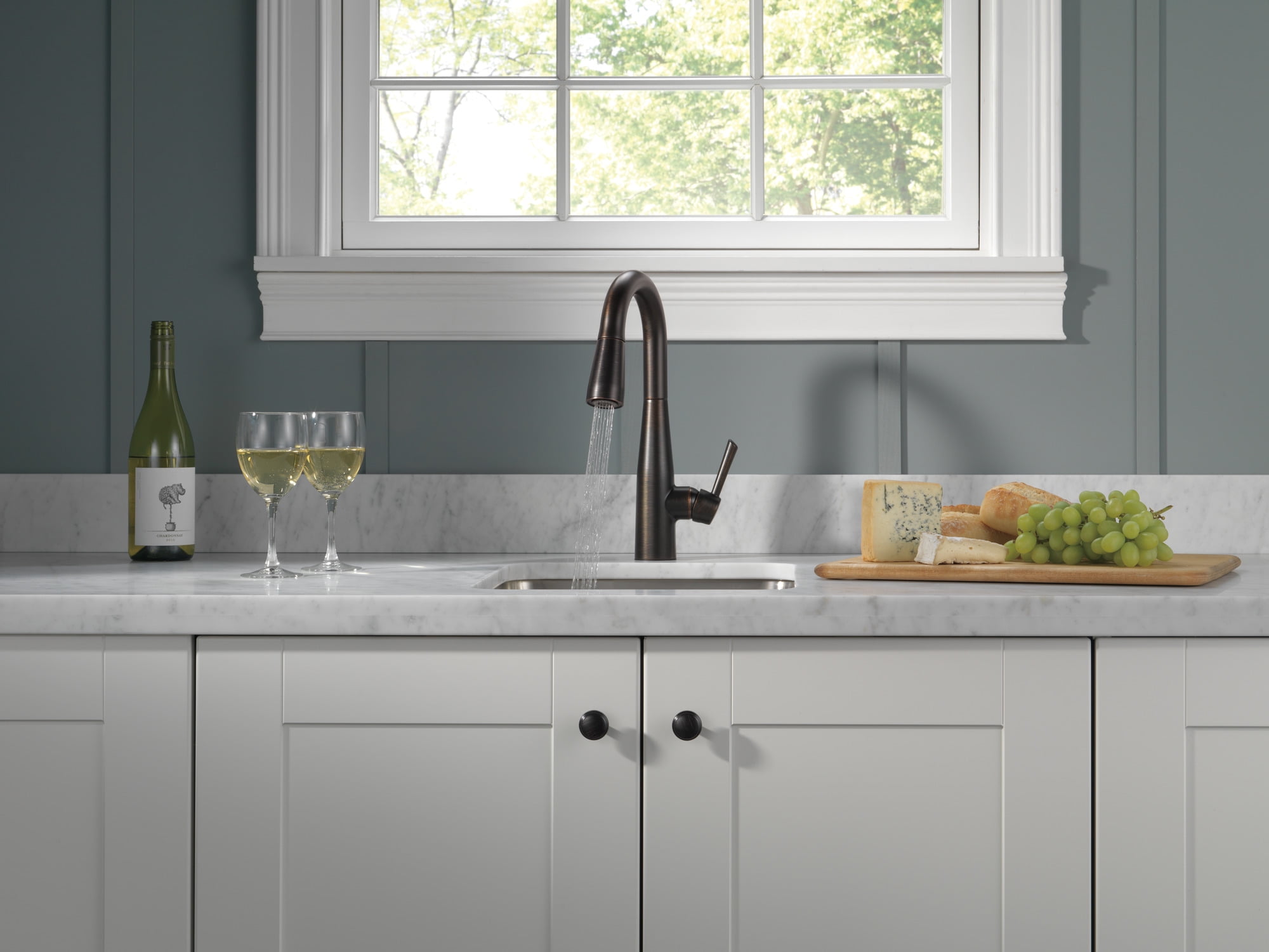 Essa Single Handle Pull-Down Bar / Prep Faucet in Venetian Bronze 9913-RB-DST