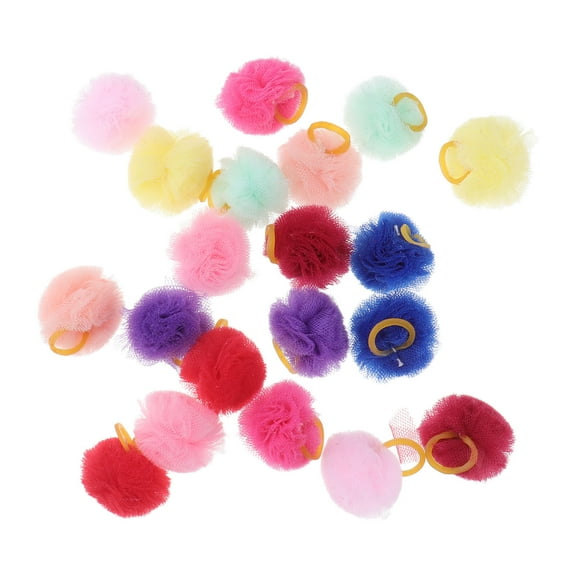 OFFIGAM 20pcs Small Dog Hair Ties with Shape Design, Assorted Colors, and Comfortable Pet Accessories