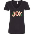 thumbnail image 3 of Inktastic Candy Cane Joy Women's V-Neck T-Shirt, 3 of 5