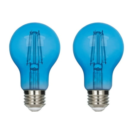 Westinghouse 4.5 Watt (40 Watt Equivalent) Blue A19 Omni Filament LED Light Bulb Medium (E26) Base, 2-Pack