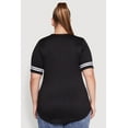 thumbnail image 5 of Womens Plus Size Varsity Stripe Sleeve Tee, 5 of 5