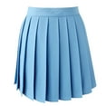 thumbnail image 3 of HXWCHs High Waist Pleated Flared Skirt Women Casual A Line Mini Summer Fall Fashion Outfit Blue XL, 3 of 3