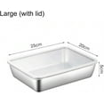 thumbnail image 2 of Tutuviw Stainless Steel Square Plate,Food Grade Stainless Steel Tray Rectangle Food Storage Box Container Easy Clean Metal Thickened Microwave Safe Oven Tray(No Lid), 2 of 7