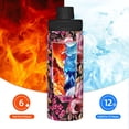 thumbnail image 5 of Logiee Rose Flowers Print Water Bottle,18oz Sports Insulated Kettle for Cycling Gym Basketball Outdoor, Suitable as a Present, 5 of 7