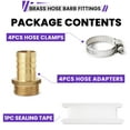 thumbnail image 4 of Brass Air Hose Fittings, Hose Barb Fittings 3/4" Barb x 3/4" NPT Male Thread Adapter with Hose Clamp, 4 of 8