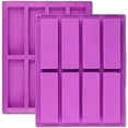 thumbnail image 1 of 2PCS 8 Cavity Large Rectangle Granola Bar Silicone Moulds Nutrition/Cereal Bar Moulds Energy Bar Maker for Chocolate Truffles Bread Brownie Cornbread Cheesecake Pudding Butter Molds, 1 of 5