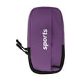thumbnail image 1 of Unique Bargains 1 Pce Support de Téléphone Brassards avec Fermeture Éclair pour Randonnée Gym Cuir PU Violet, 1 of 4