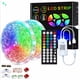 thumbnail image 1 of Kit de tira LED RGB 5050 Bluetooth de 5 m, tira de luz flexible multicolor SZ-Climax con control remoto de 24 teclas, fuente de alimentación de 12 V, tira LED RGB decorativa para el hogar, fiestas, b, 1 of 5