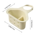 thumbnail image 3 of Kuroiy Kitchen Sink Strainer Basket, Hanging Faucet Rack Plastic, Triangular Storage for Food Waste, Sponges, Mesh Filter, No-Tool Install, Blue, Beige, 17x12x9.5cm, 3 of 6