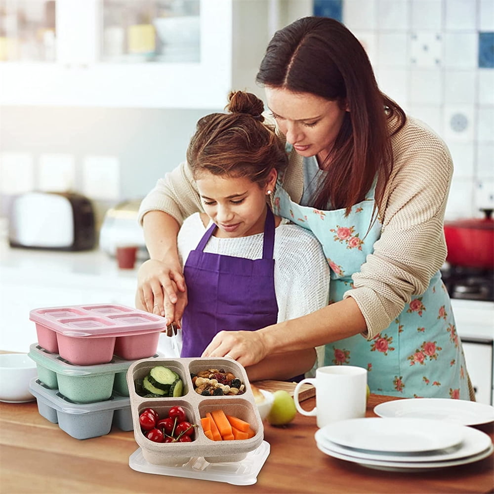  Snack Containers - 7 Pack, 4 Compartment Snack Containers, Lunchable  Container, Lunchable Containers 4 Compartments, Kids Lunch Box Containers,  Snack Containers For Adults, Lunchables Containers: Home & Kitchen