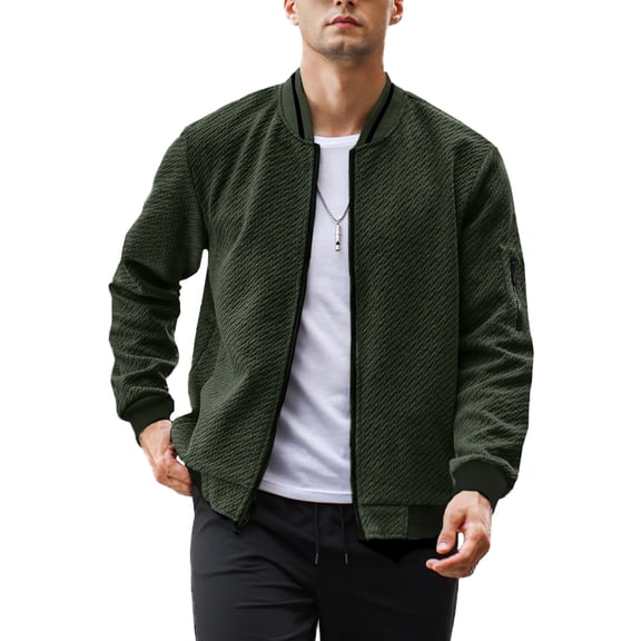 Colsmile Men's Bomber Jacket, Casual Lightweight Zip Up Varsity Jacket, Fashion Outerwear for Men