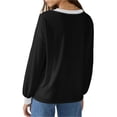 thumbnail image 5 of Only Moment Black Women's Long Sleeve Shirts V Neck Tunic Tops Pullover Sweaters Business Casual Blouses Fall Fashion 2026 S, 5 of 6