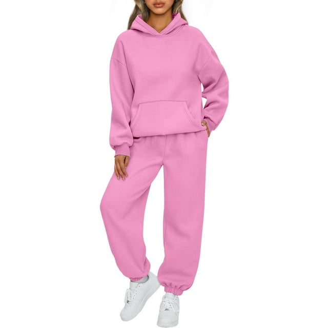 Women 2 Piece Outfit Matching Lounge Sets Workout Sweat Suits Sweatpants Hoodies Clothes