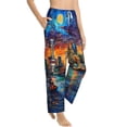 thumbnail image 2 of Daiia Neon Shanghai Cityscape Night Women's Sleep Pant with Pockets and Drawstring,Pajama Pants-Medium, 2 of 9