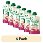 (6 pack) Beech-Nut Protein & Fiber Stage 4 Toddler Food, Apple Yogurt Raspberry Carrot Oats, 3.5oz