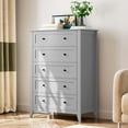 thumbnail image 3 of Commode à 5 Tiroirs pour Chambre, Commode Haute avec Tiroirs Profonds et Boutons en Métal, Commodes Modernes en Bois pour Entrée, 3 of 6